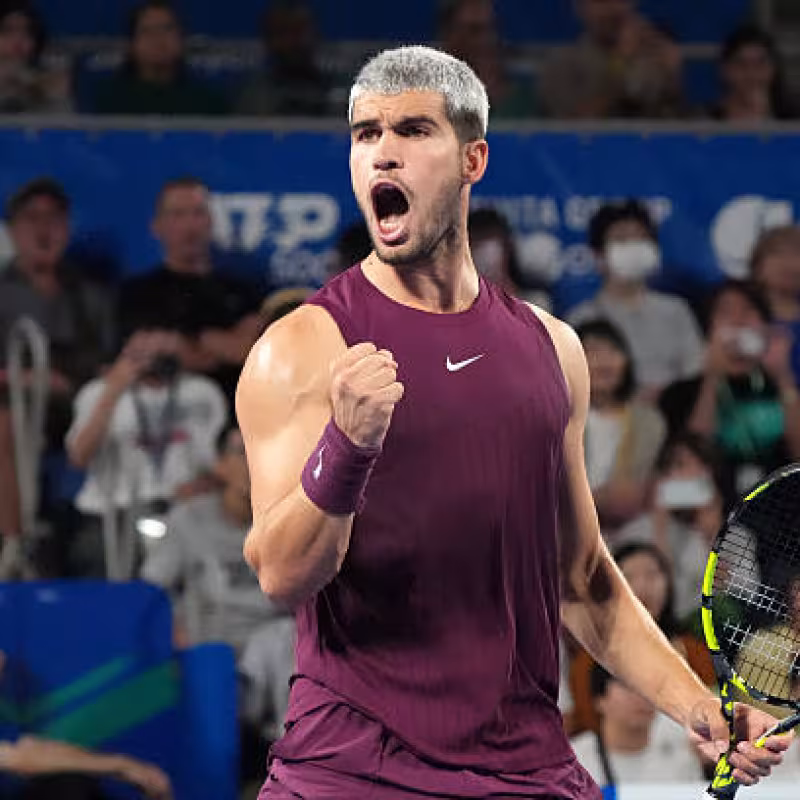 Alcaraz, after his exhibition against Nakashima: "I feel like I can do anything on the court." Photo: Getty Images.
