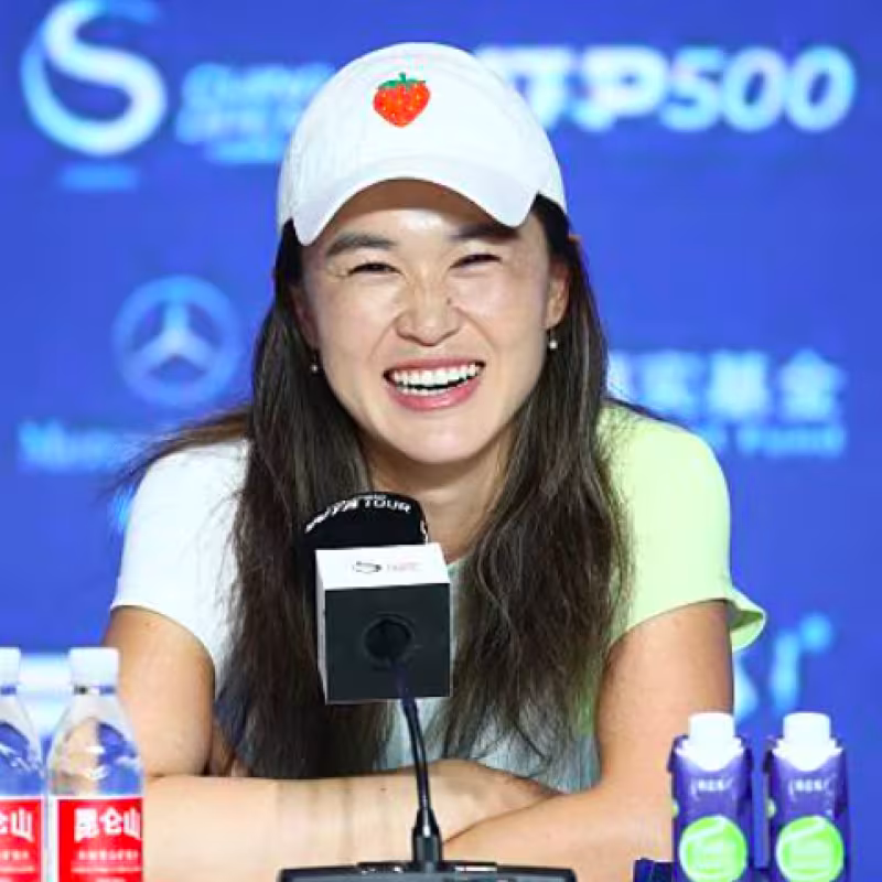 Tennis player Lin Zhu in press conference at the WTA Beijing. Source: Getty