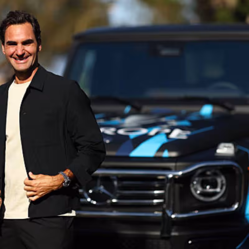 Roger Federer at the Media Day of the Laver Cup 2025. Source: Getty