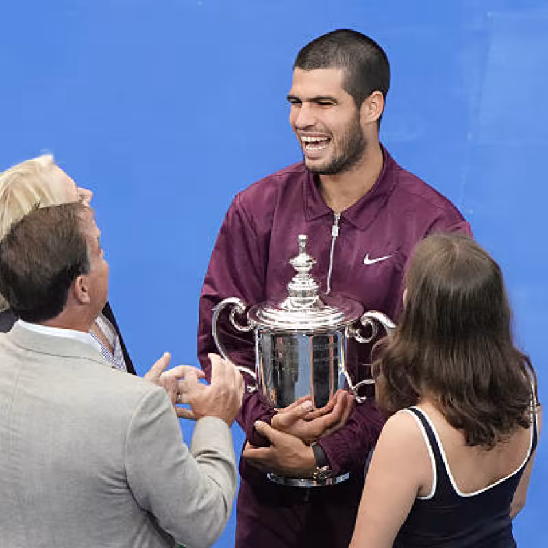Alcaraz announces a new hairstyle. Photo: gettyimages