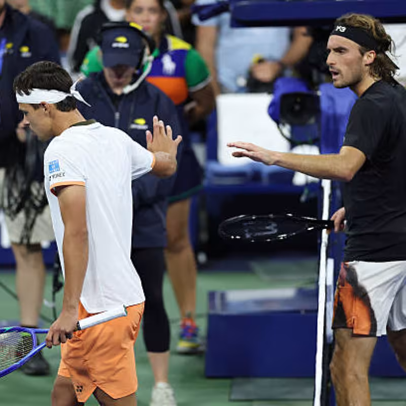 Stefanos Tsitsipas joins the Six Kings Slam to replace Jack Draper. Photo: Getty