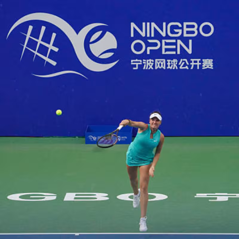 Fruhvirtova competing in the Ningbo Open. Photo: Getty