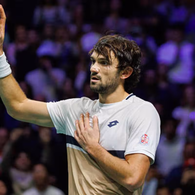 Valentin Vacherot will open the quarterfinal day in Paris. Source: Getty