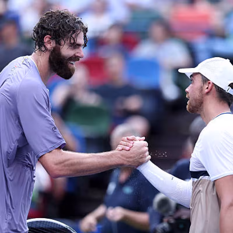 Reilly Opelka and Benjamin Bonzi. Photo: Getty