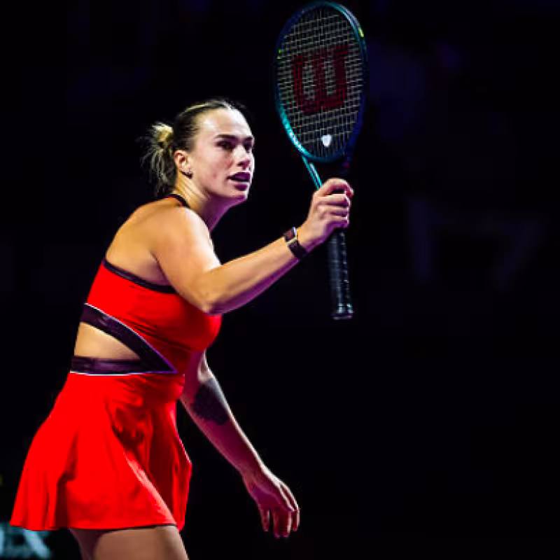 Aryna Sabalenka talks about the tense moment with her coach. Source: Getty