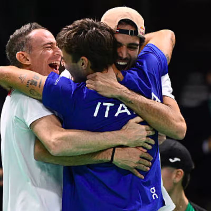 Italy, exultant after advancing to a new final. Source: Getty