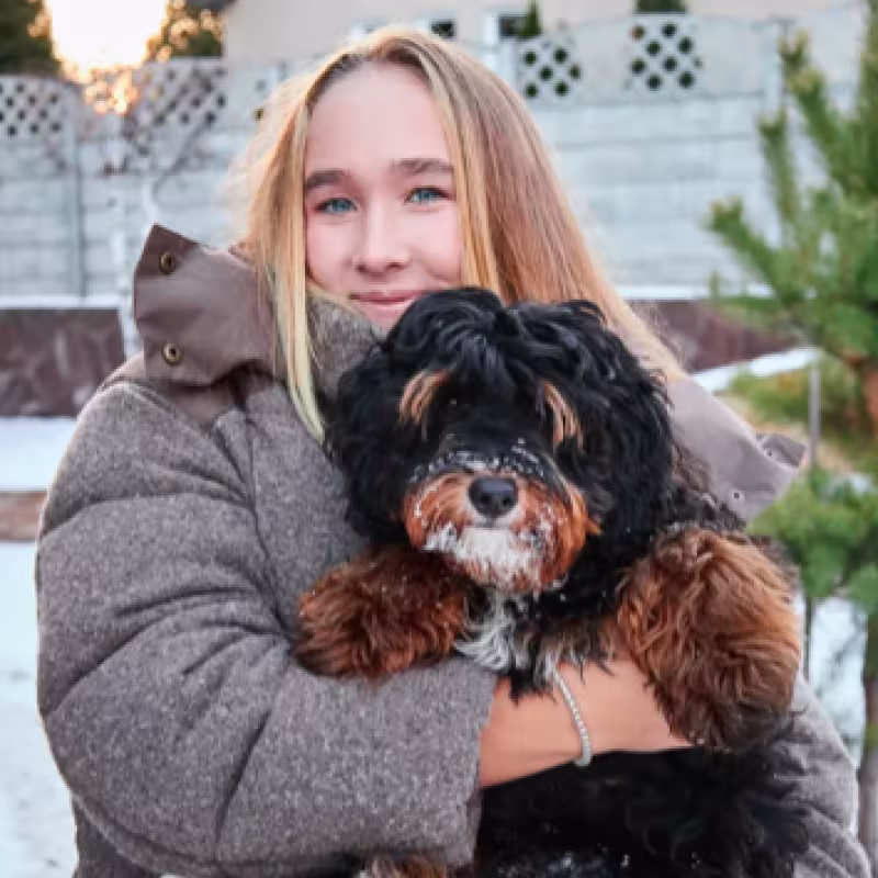 Mirra Andreeva fulfills her dream of having a dog. Source: Getty