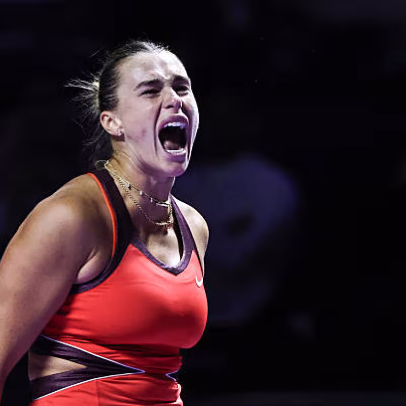 Sabalenka roars against Anisimova to earn a spot in the WTA Finals final. Photo: Getty