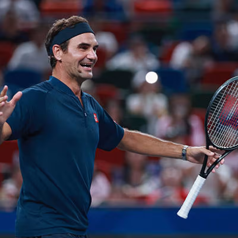 Roger Federer talks about his induction into the Hall of Fame. Photo: Getty
