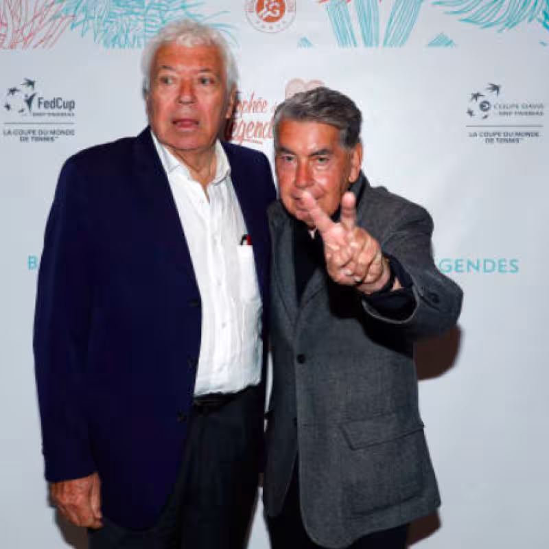 Nicola Pietrangeli and Manolo Santana, friends forever. Source: Getty