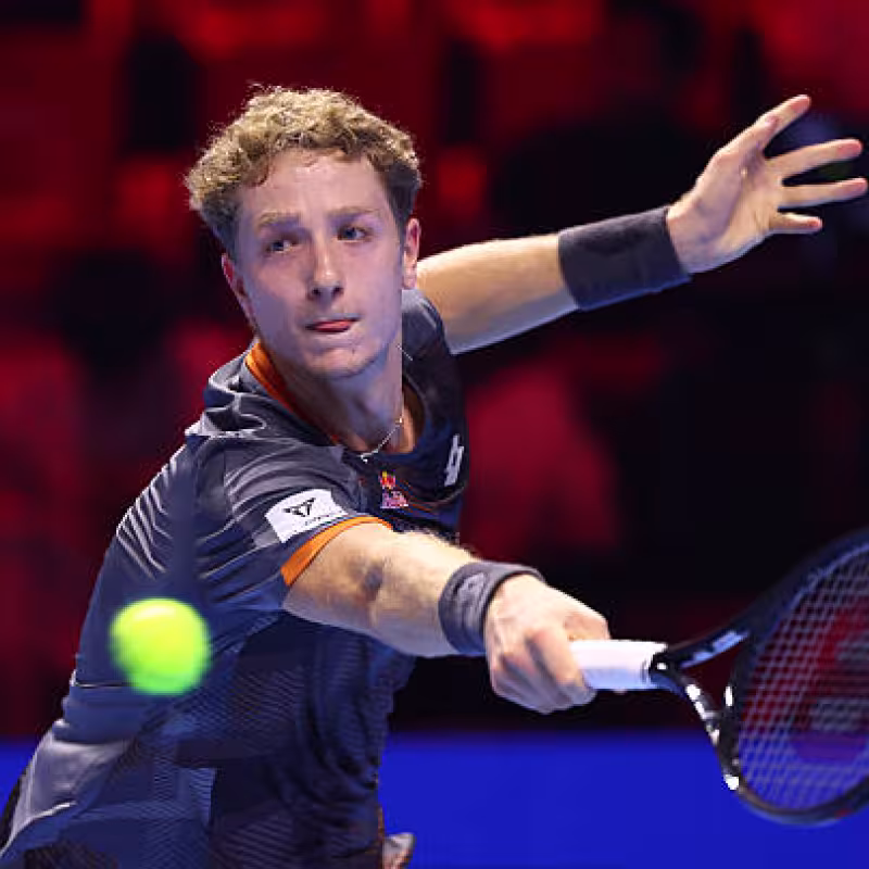 Landaluce falls in his ATP Next Gen Finals debut against Budkov Kjaer and is forced to win against Tien. Photo: Gettyimages