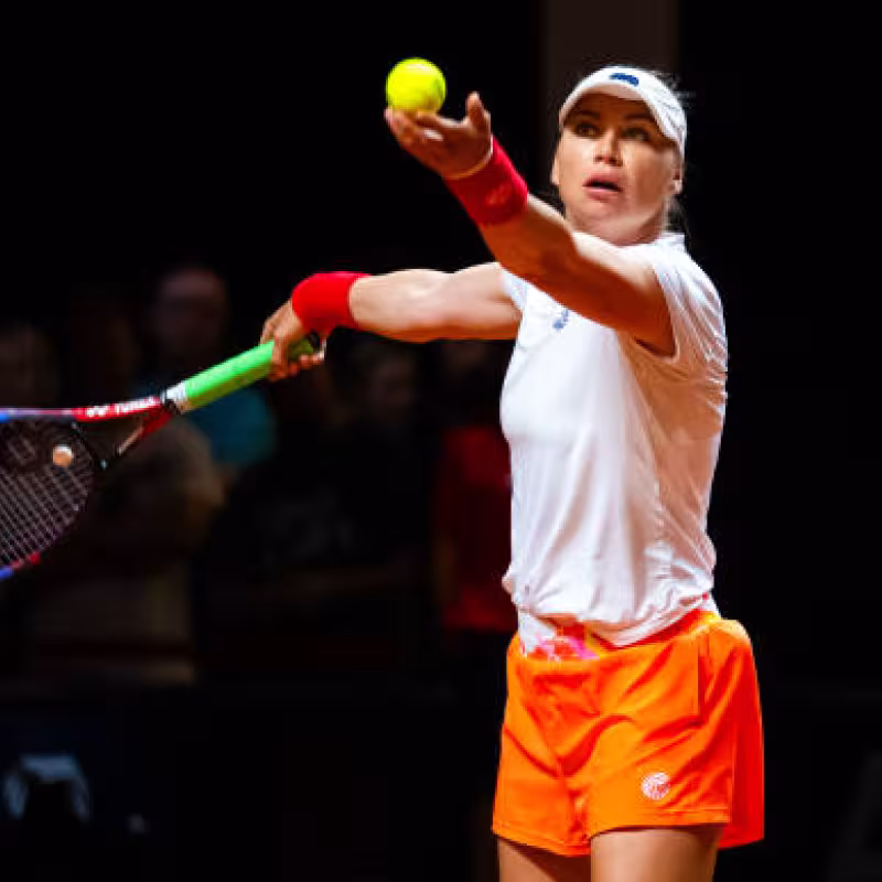 Marcinko ends Zvonareva's dream in the W100 Dubai final. Photo: Getty Images