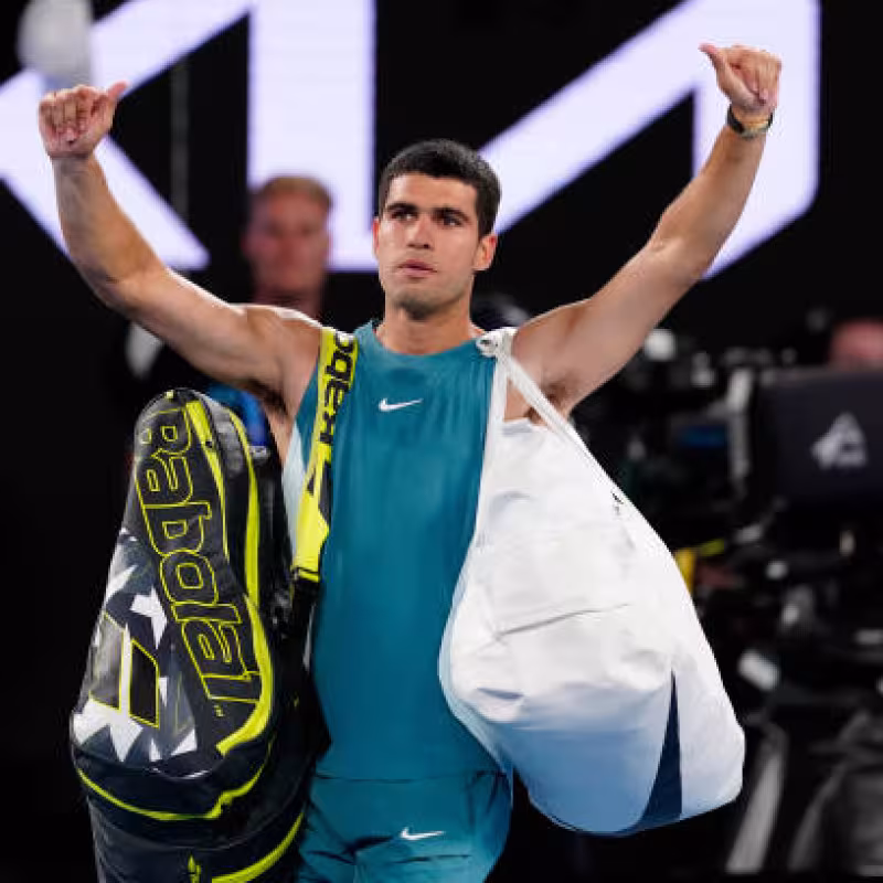 Alcaraz bid farewell to the past Australian Open after losing to Djokovic. Source: Getty