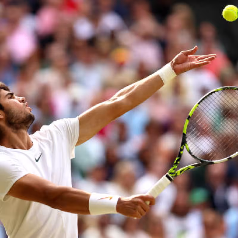 Alcaraz debuts serve technique for the 2026 season. Source: Getty