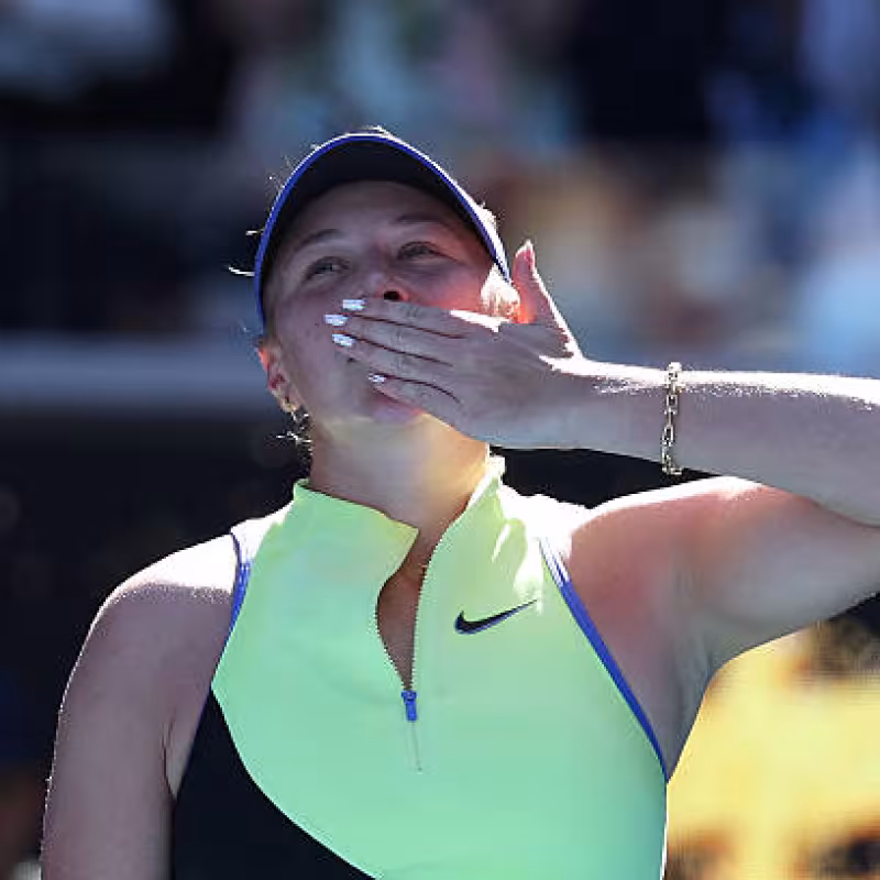 Anisimova defeated Stearns to advance to the round of 16. Source: Getty