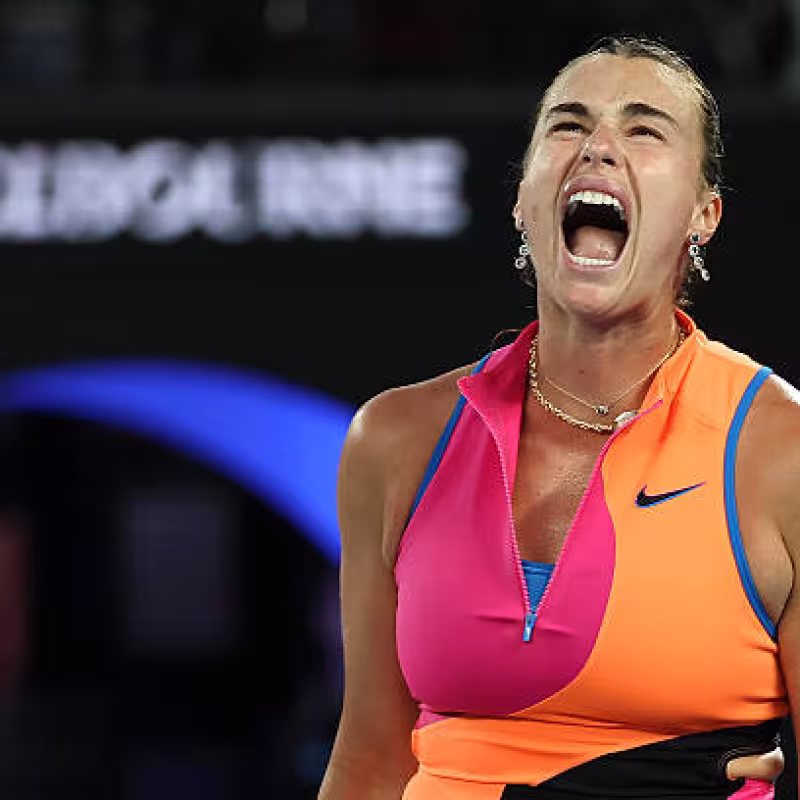 Aryna Sabalenka, exaggerated scream. Photo: gettyimages
