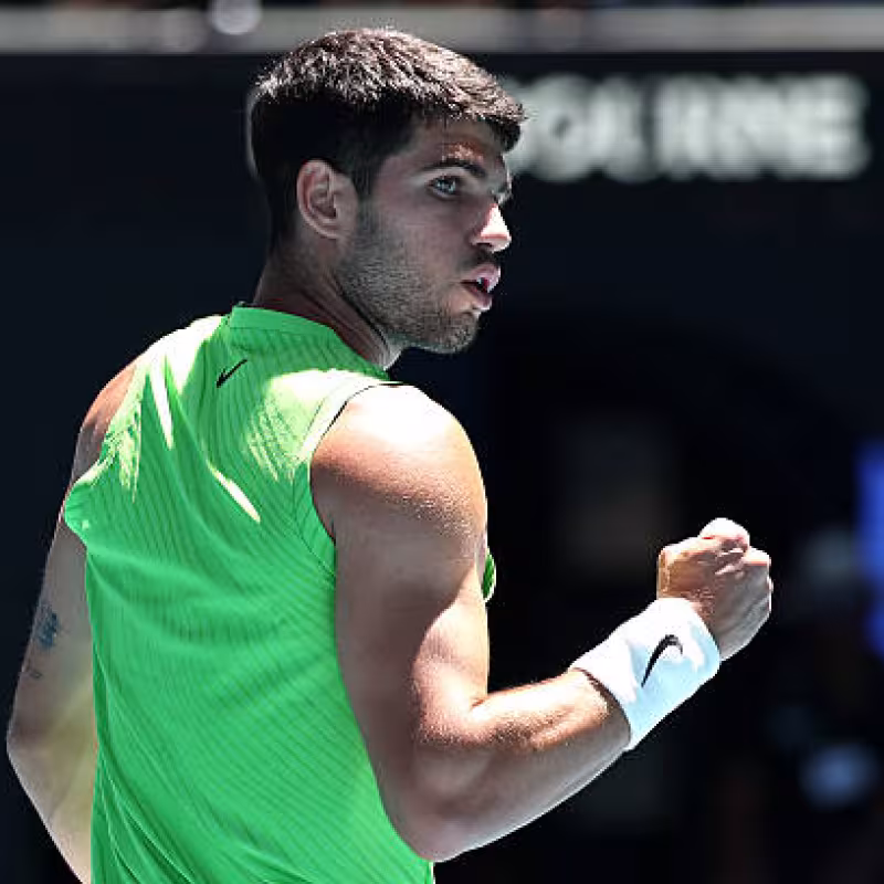 Carlos Alcaraz, Grand Slam quarterfinals. Photo: gettyimages