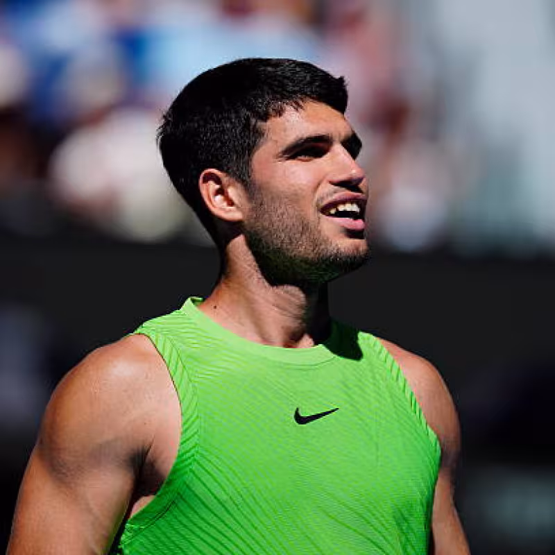 Carlos Alcaraz, meeting with Rod Laver. Photo: gettyimages