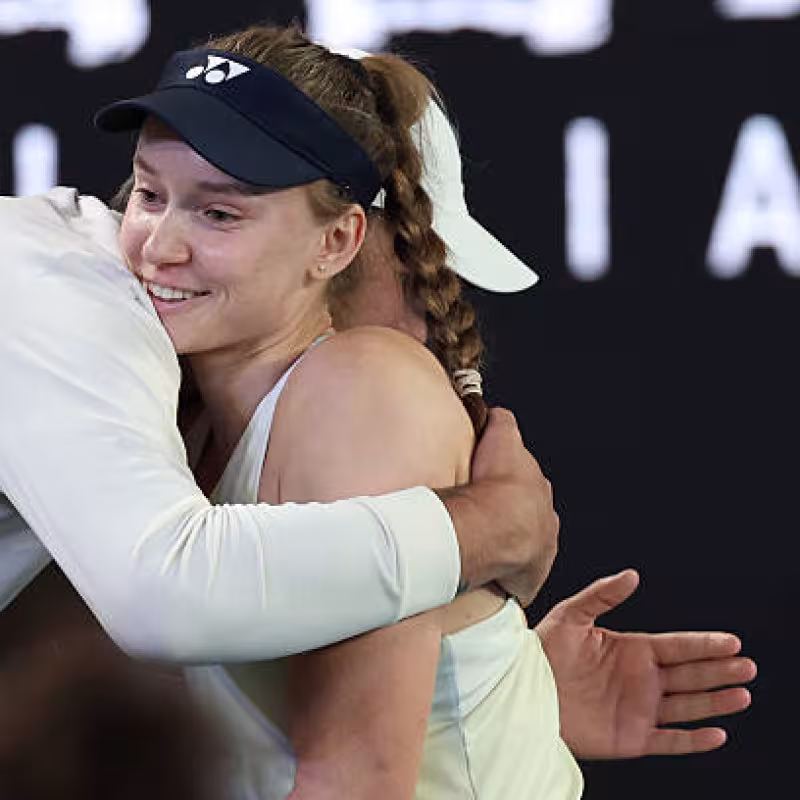 This was the cold and commented celebration of Rybakina after winning in Australia. Photo: Getty