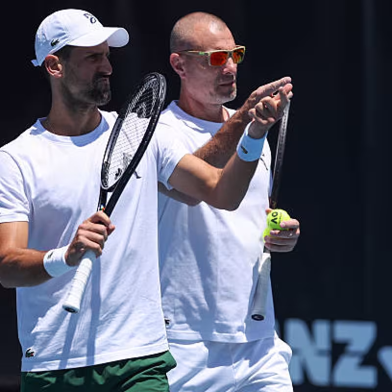 Novak Djokovic talks about his coach at the Australian Open 2026. Photo: gettyimages