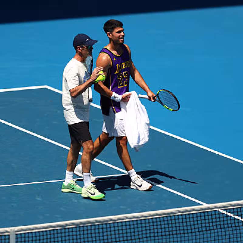 This is how Samu López trains with Alcaraz in Melbourne. Photo: Getty