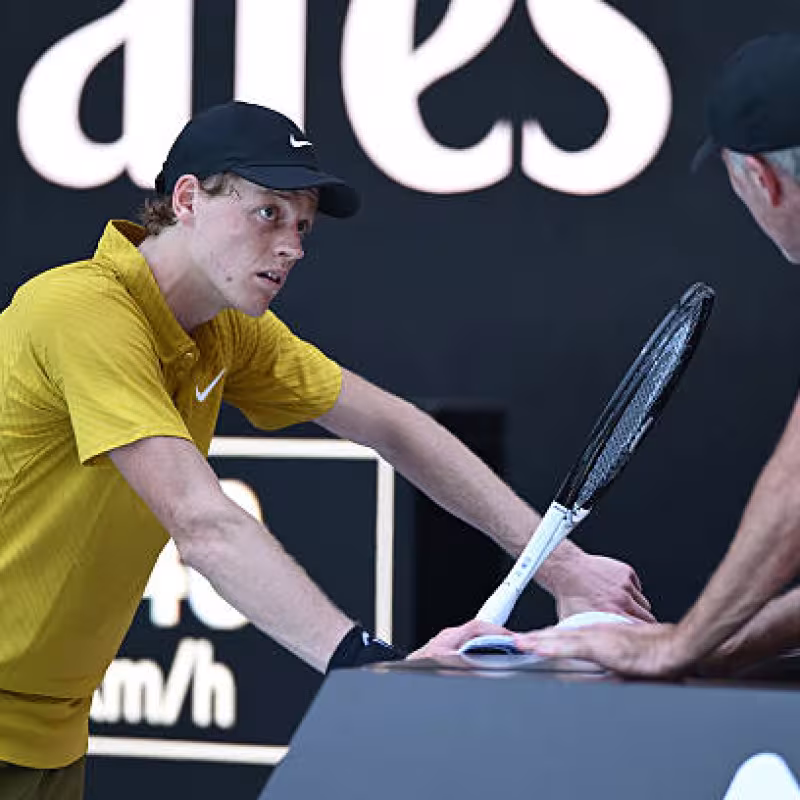 Jannik Sinner advanced to the Australian Open round of 16 after defeating Spizzirri. Source: Getty