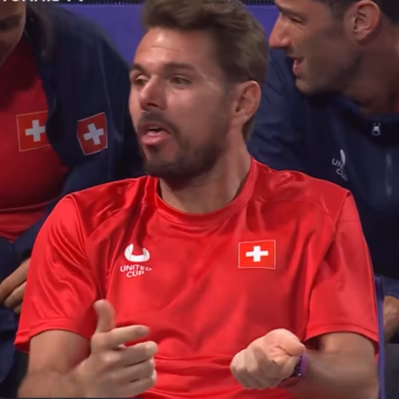 Stan Wawrinka taunts Errani. Photo: gettyimages