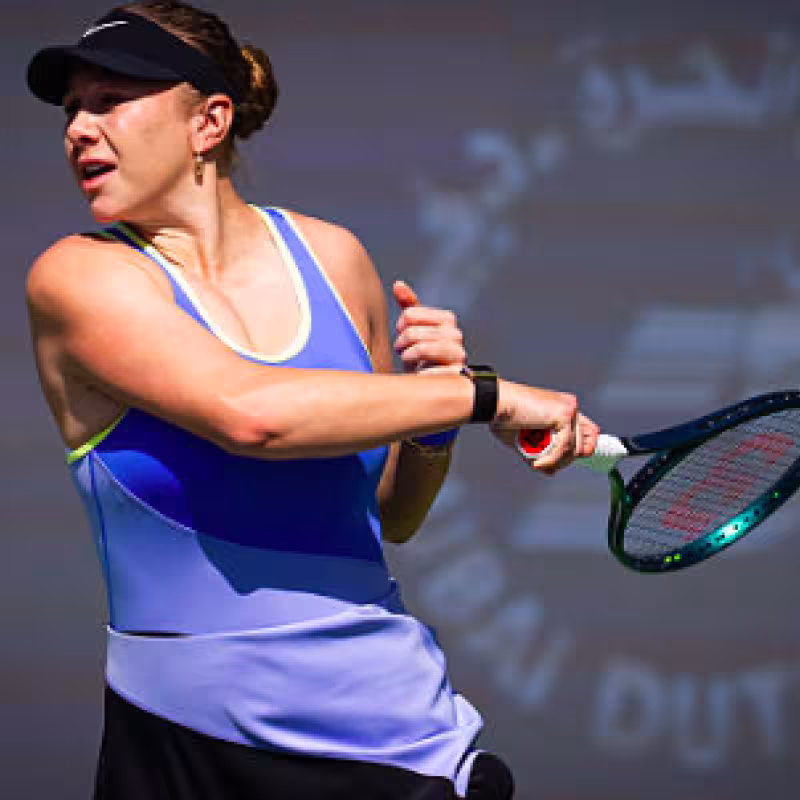 Amanda Anisimova advances to the quarterfinals in Dubai. Source: Getty