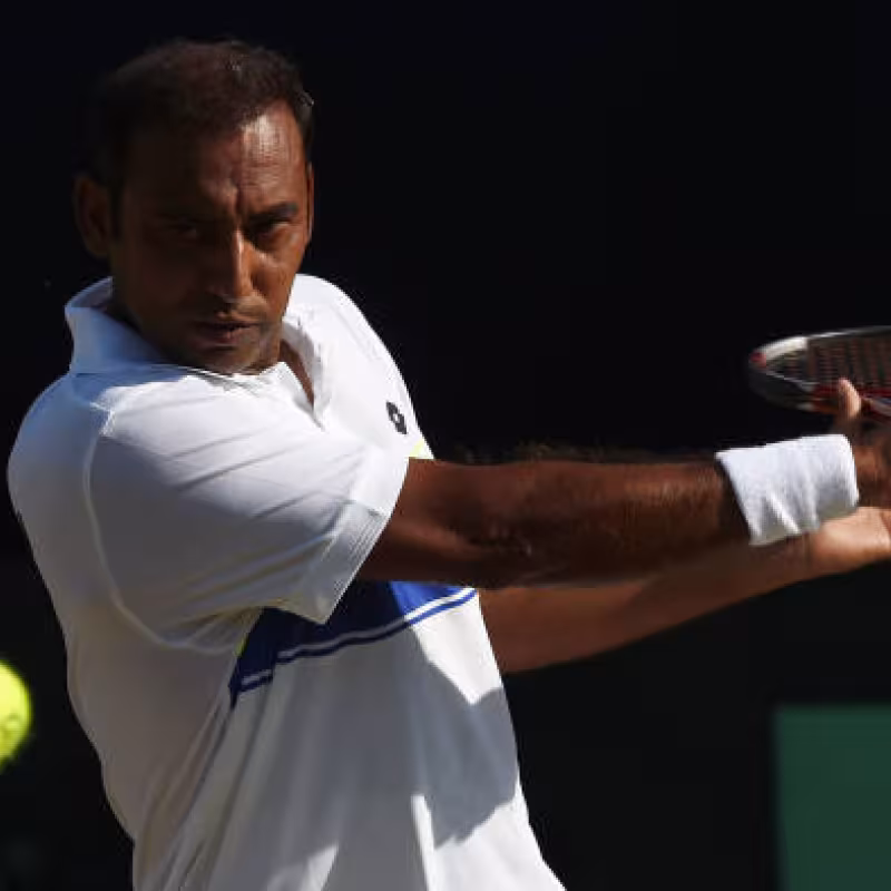 A 48-year-old Pakistani tennis player wins a Davis Cup match against Senegal. Photo: Gettyimages