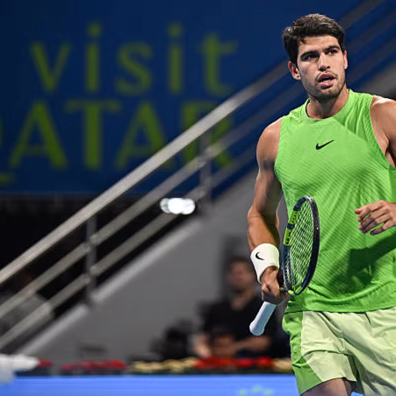 Alcaraz signs one of the fastest finals in history in Doha. Source: Getty