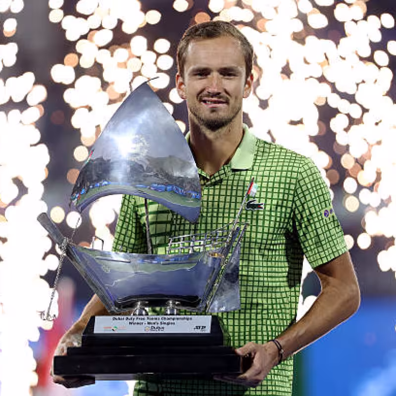 Daniil Medvedev, Dubai title shattered. Photo: gettyimages