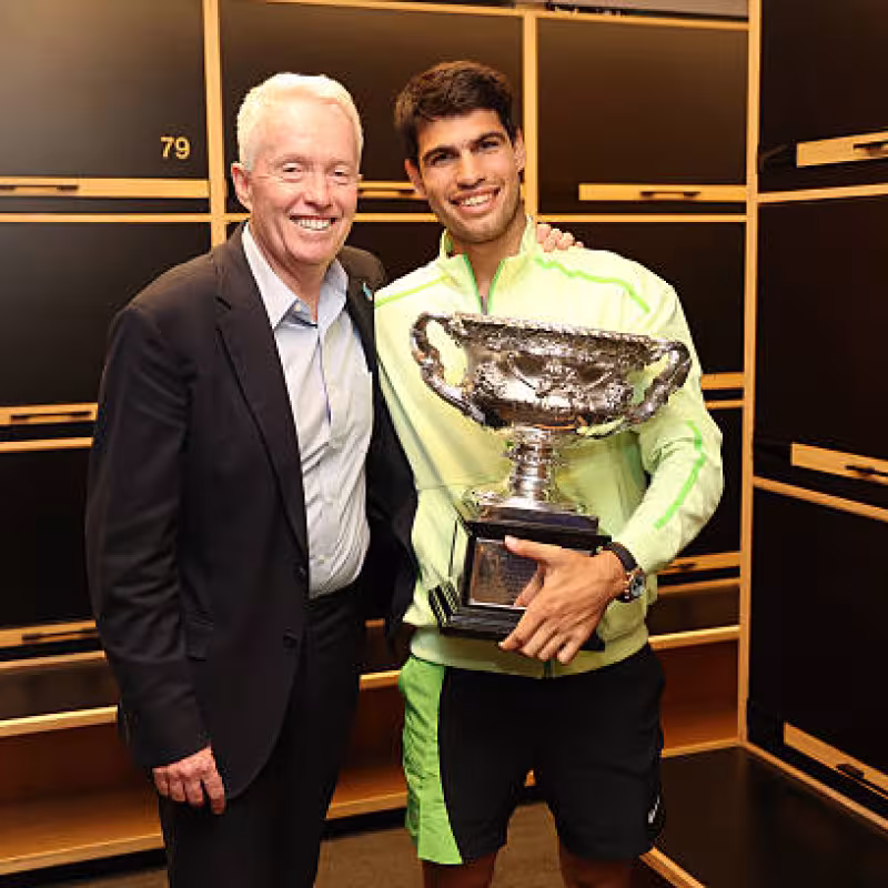Craig Tiley, with Alcaraz after what may be his last Australian Open as director.