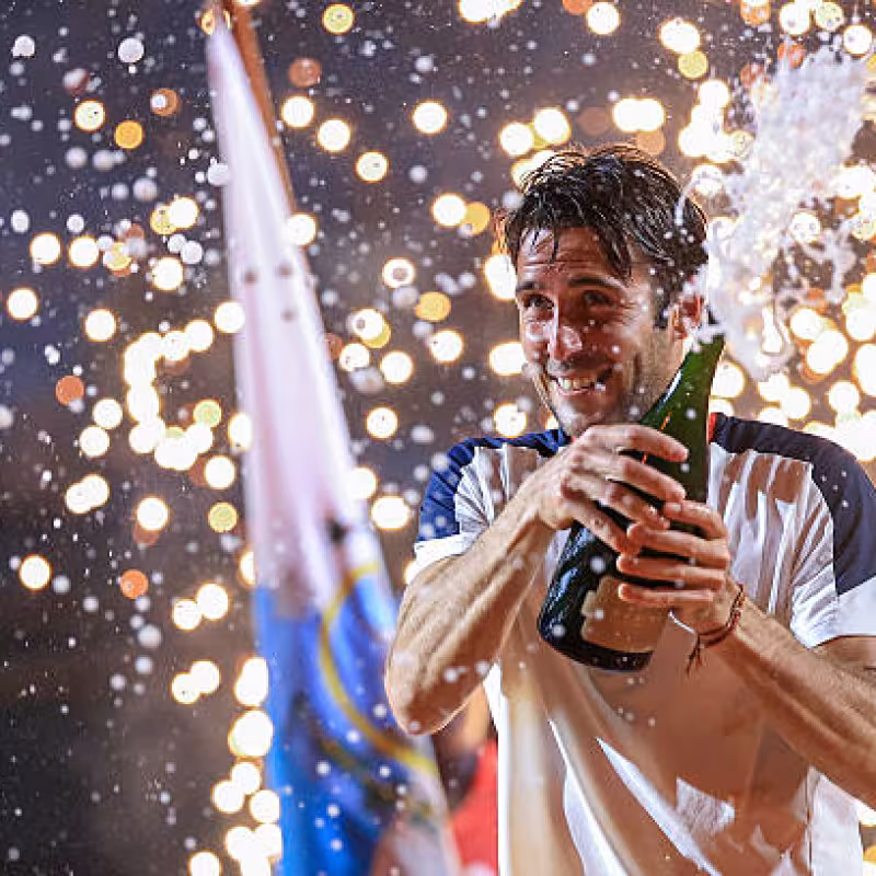 Tomás Martín Etcheverry, happiness at Rio Open. Photo: gettyimages