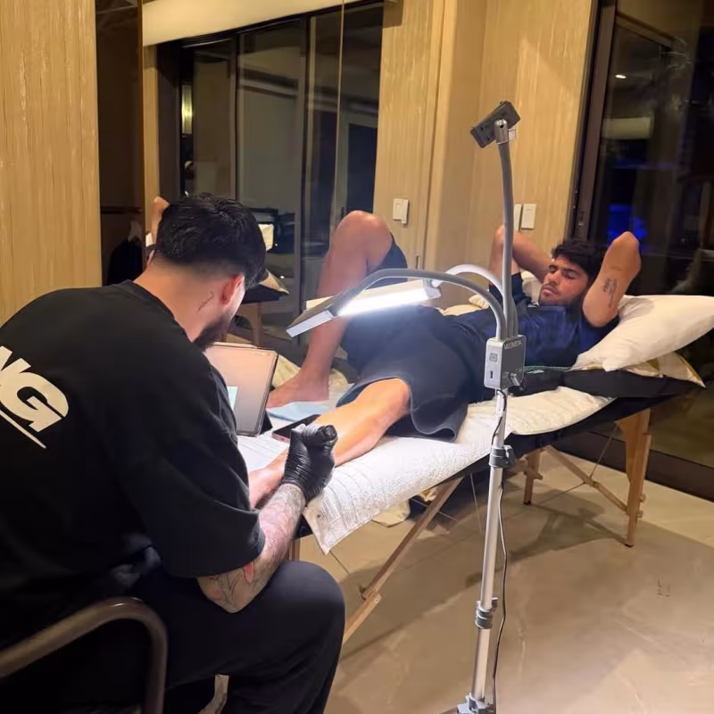 Alcaraz fulfills promise and gets tattoo after winning the Australian Open. Photo: Gettyimages