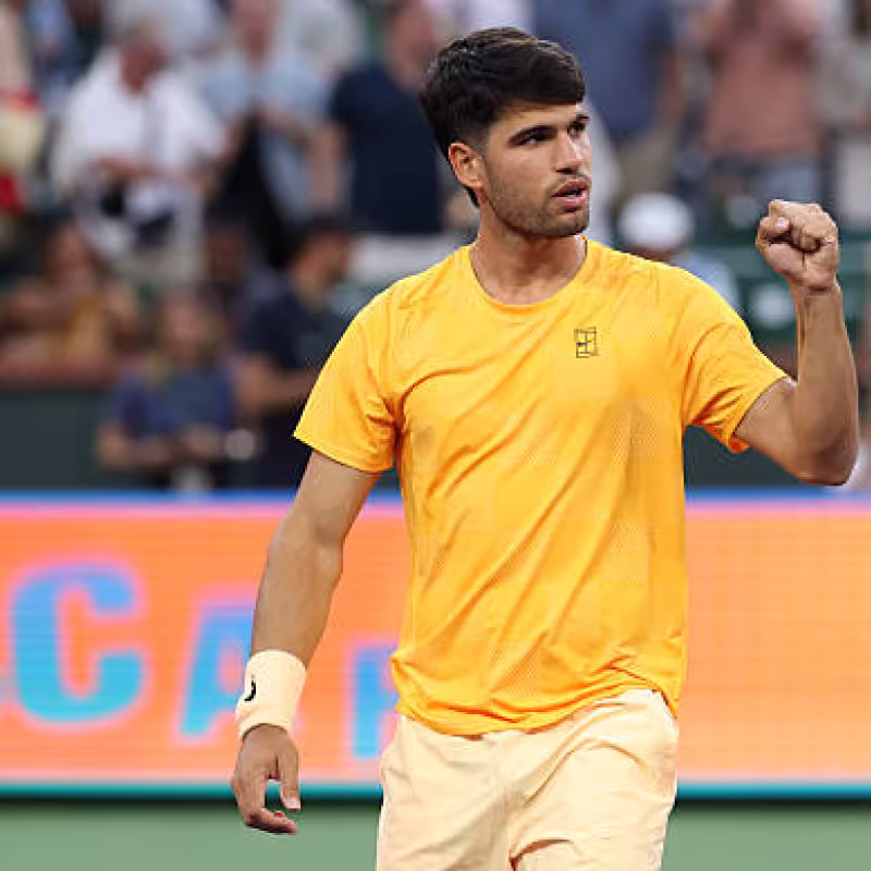 Carlos Alcaraz, schedule where to watch against Rinderknech in Indian Wells. Photo: gettyimages