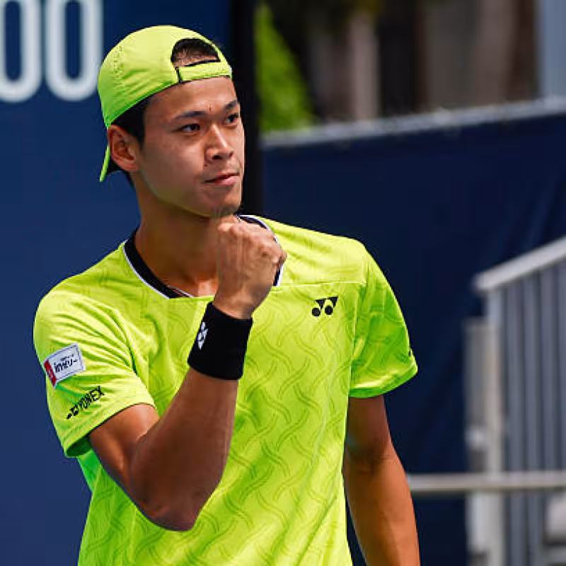 Sakamoto breaks through in Miami and leaves a lesson after training with Sinner. Source: Getty