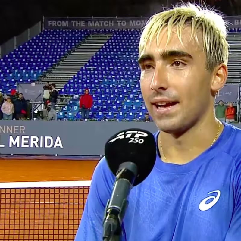 Dani Mérida, after saving five match points: "This is my style, always fight until the last point". Source: TennisTV