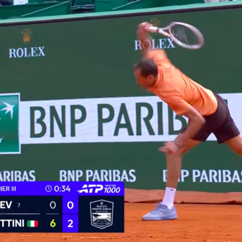 Medvedev exorcises demon after losing eight games in a row against Berrettini. Source: Tennis TV
