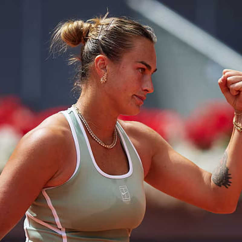 Aryna Sabalenka, when does she play on Saturday in Madrid. Photo: gettyimages