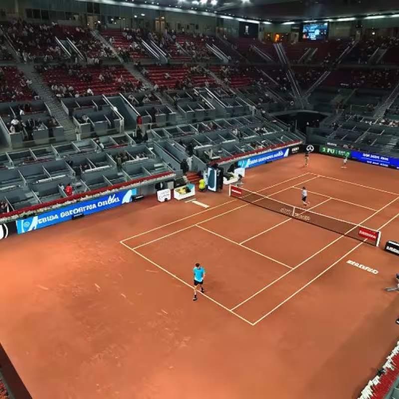 Another early morning match: this is how the Manolo Santana looked during the Zverev-Mensik.