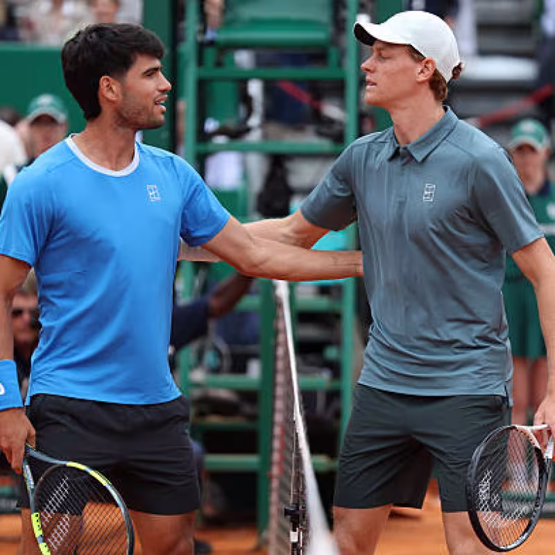 Alcaraz's beautiful words to Sinner after the Monte Carlo final. Source: Getty