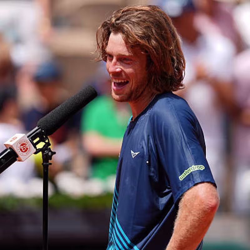 Andrey Rublev talks about his hair. Photo: gettyimages