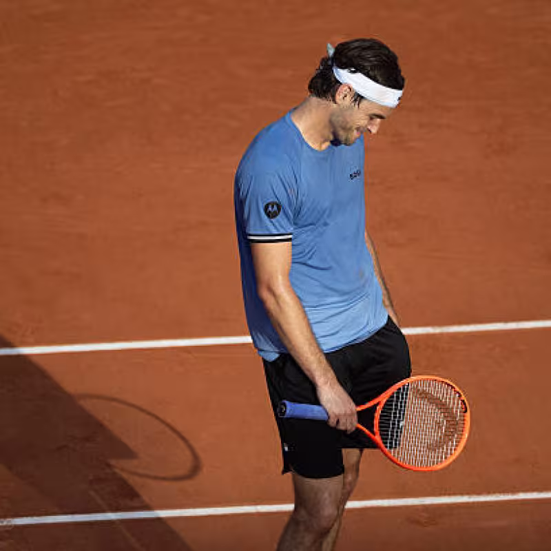 Taylor Fritz, worried about his knee. Photo: gettyimages
