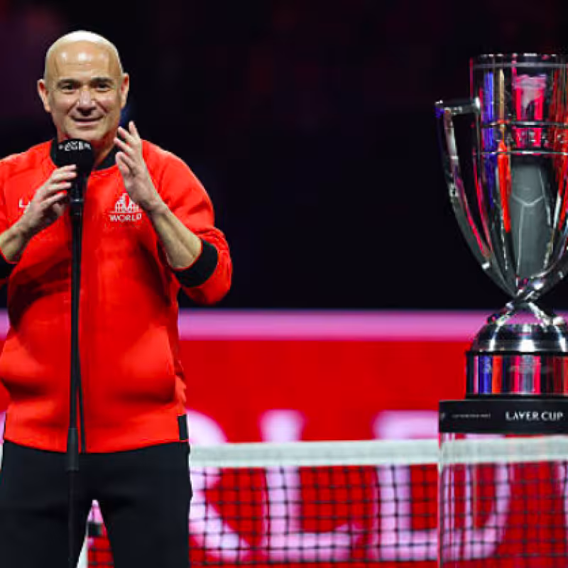 Agassi announces the last two members of Team World. Source: Getty