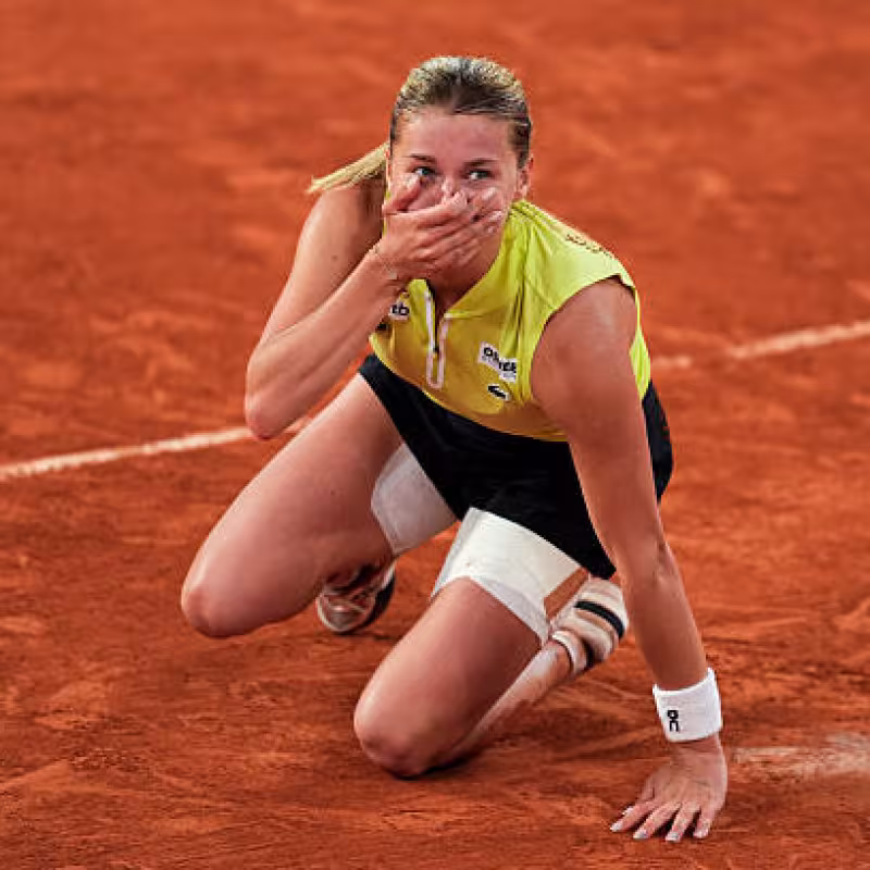 Chwalinska fills up with records after reaching the final of Roland Garros. Source: Getty Images.