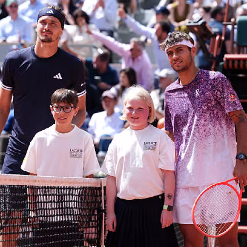Zverev and Cobolli, zero visual contact before the Roland Garros final. Source: Getty Images.