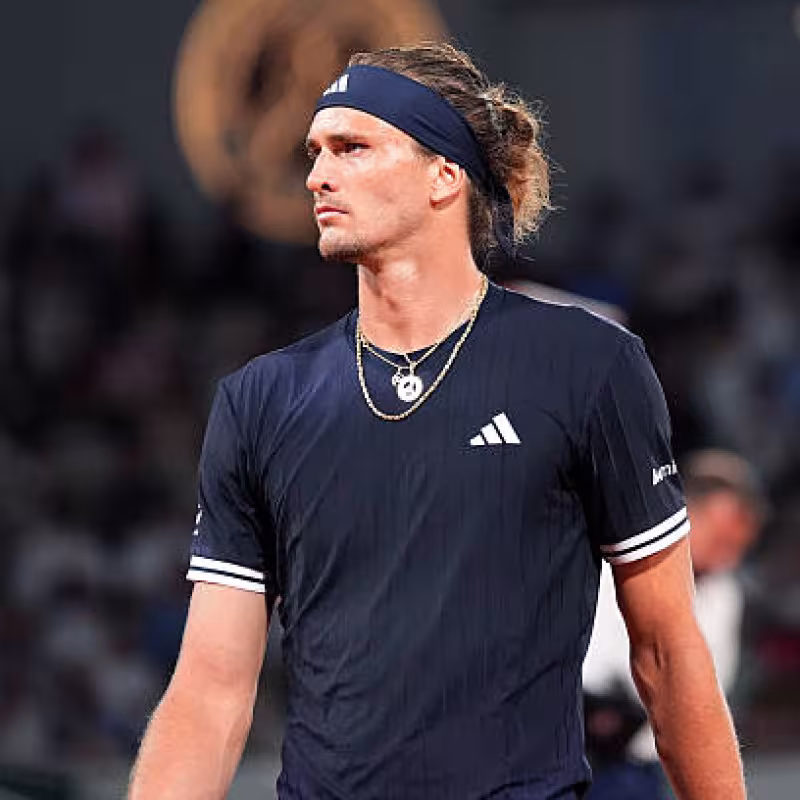 Zverev leaves an interview when asked about his domestic violence accusation. Source: Getty Images.