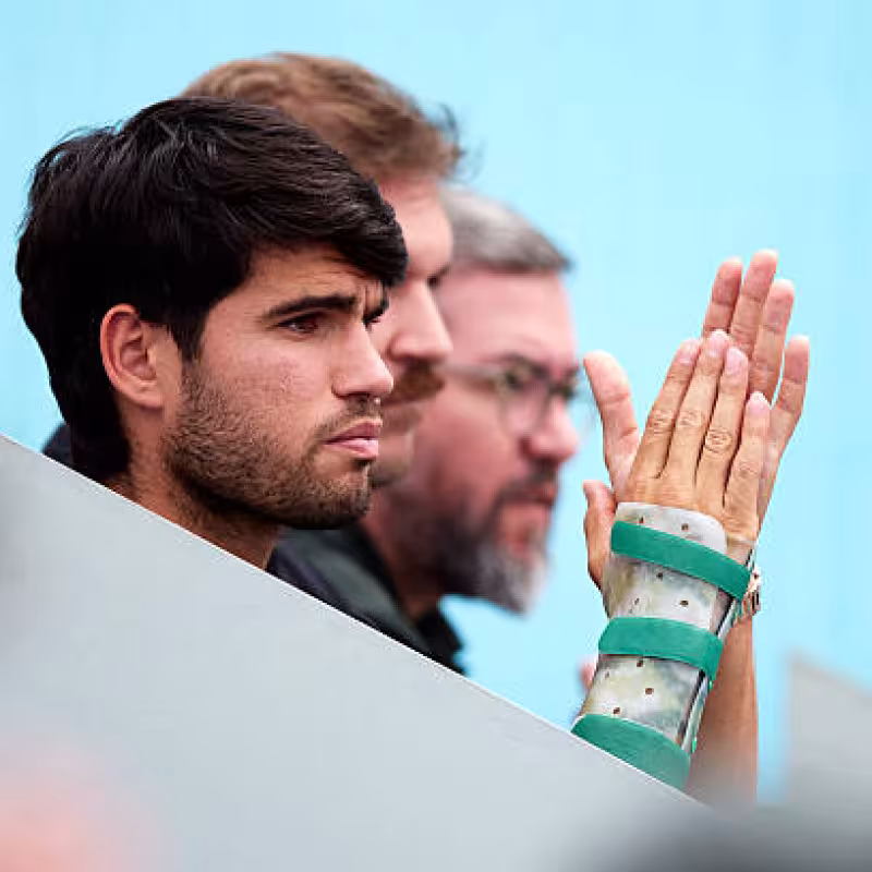 Alcaraz close to the final step: could be discharged and start training at 100% next Monday. Photo: Getty Images