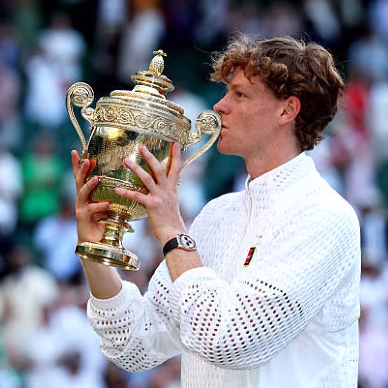 Sinner won at Wimbledon while being between 65% and 70%. Photo: Getty Images.