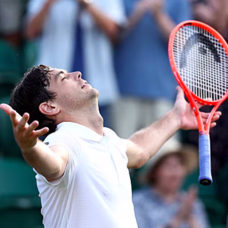Taylor Fritz arrives strongly to the second week of Wimbledon. Source: Getty